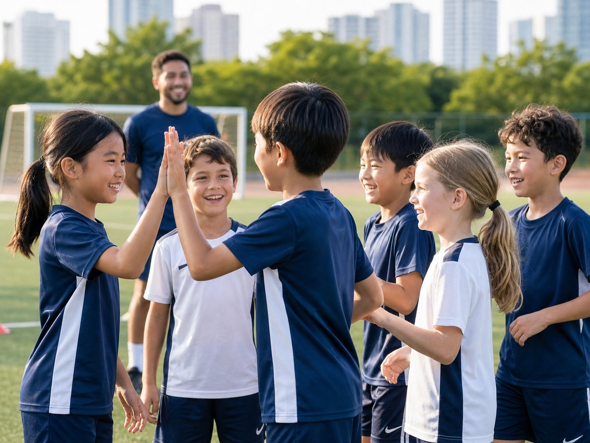 英語環境でスポーツを楽しむお子さま